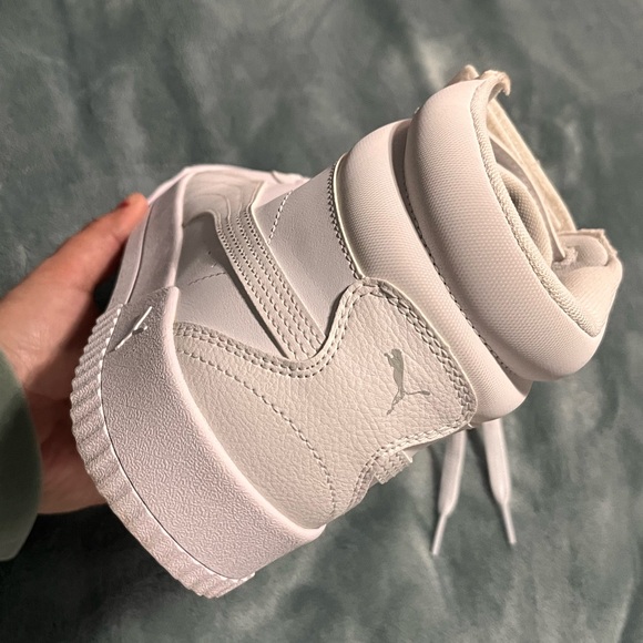 Puma White Lace-Up High-Tops - Picture 4 of 9